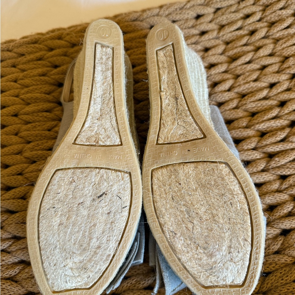 3 for $15 Talbots Women's Gray Wedge Sandals with Bow Coquette Girl Espadrille - Picture 9 of 10